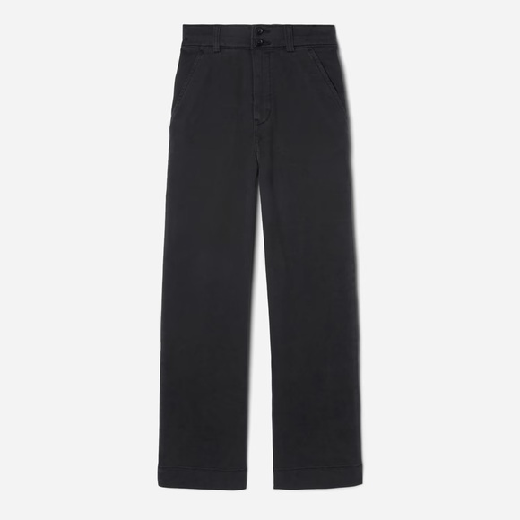 Everlane The Organic Cotton Wide Leg Pant in Black - Picture 8 of 8